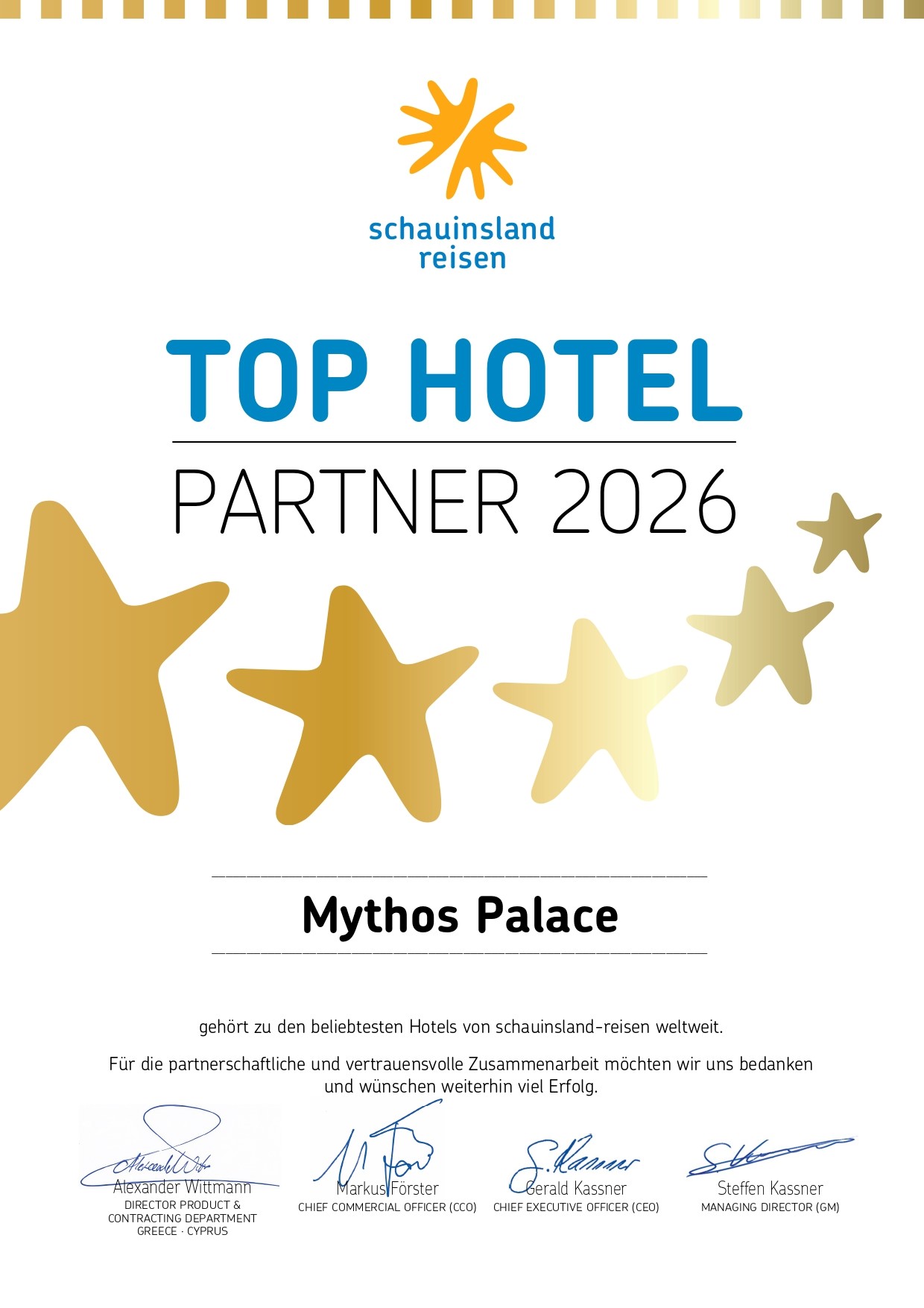  Schauinsland Reisen - Top Hotel Partner 2026